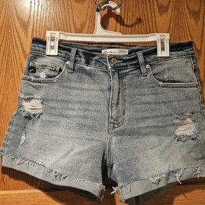 KanCan Light Blue Distressed Denim Jean Shorts